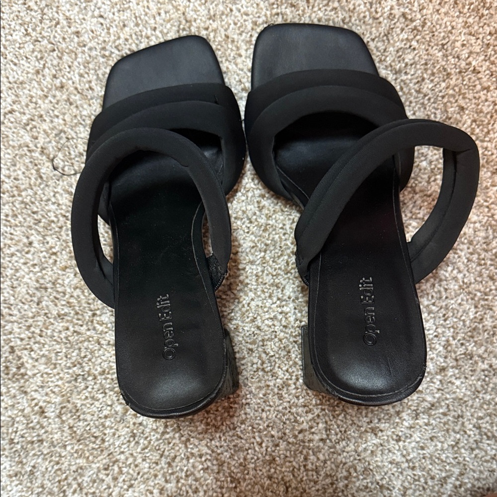 Elegant Black Sandals by Open Edit